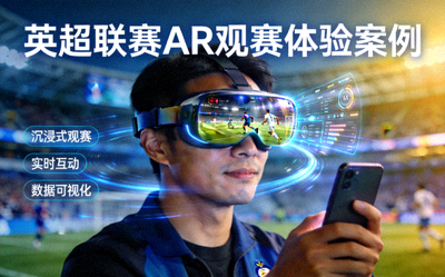 英超联赛AR观赛体验案例封面 - 球迷使用AR设备观看比赛
